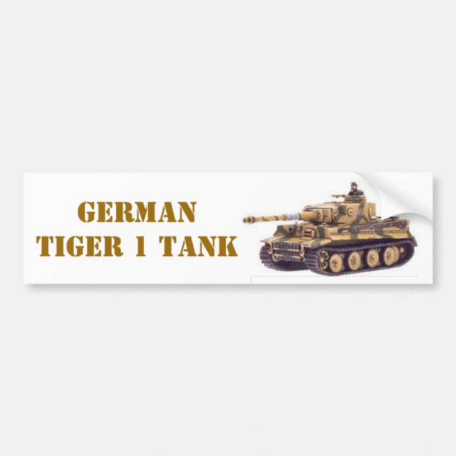 GERMAN TIGER 1 TANK BUMPER STICKER (Front)