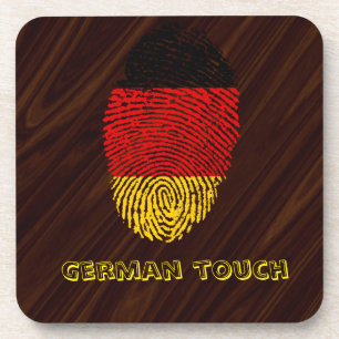 German touch fingerprint flag coaster