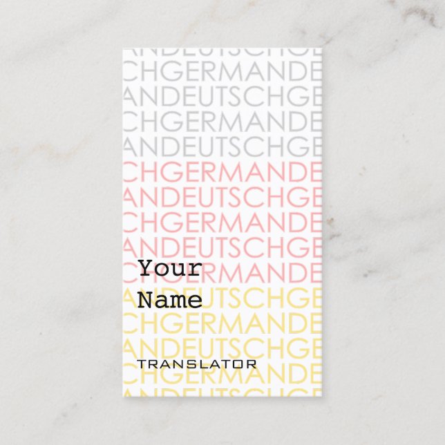 German Translator or Interpreter Business Cards (Front)