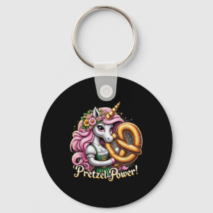German Unicorn Drindl Pretzel Power Funny Kids  Key Ring