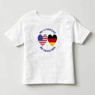German USA Flag Hearts Country Heritage Toddler T-Shirt