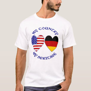 German USA Flag Hearts My Country My Heritage Men T-Shirt