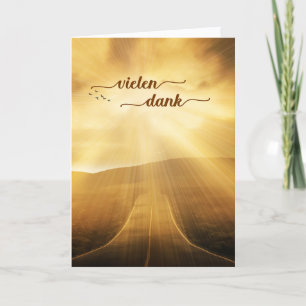 German Vielen Dank Sunlit Endless Road Thank You Card