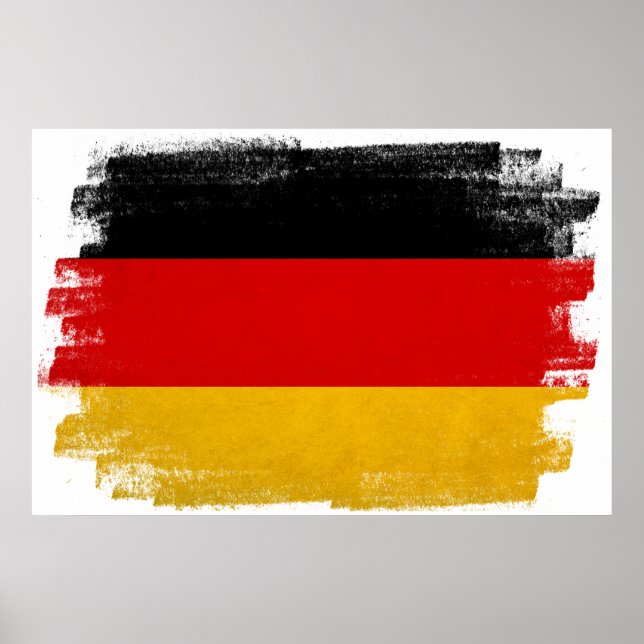 German wax pencil sketched flag poster (Front)