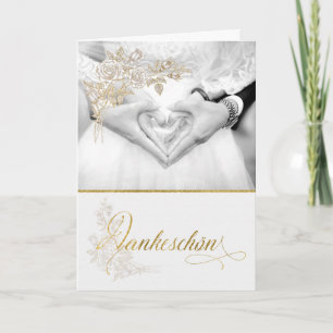 GERMAN Wedding Thank You Faux Gold Leaf Card
