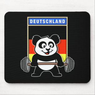 German Weightlifting Panda Mouse Pad