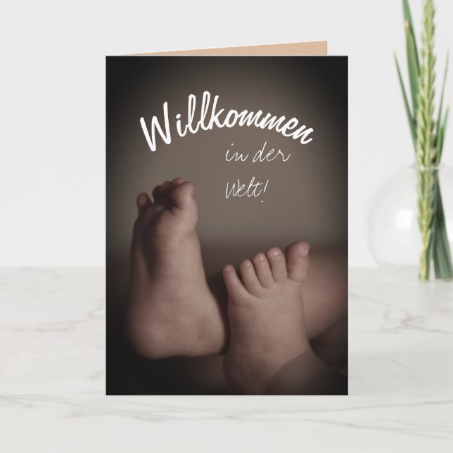 German Welcome to the World Greeting Card (Front)