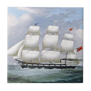 German Whaling Ships Diana & Anne 1800's Ceramic Tile