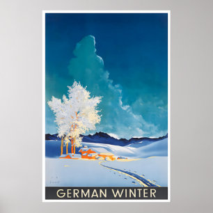 German Winter Art Germany Travel Poster Print