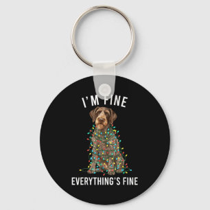 German Wirehaired Inter I'm Fine Everything Is Fin Key Ring