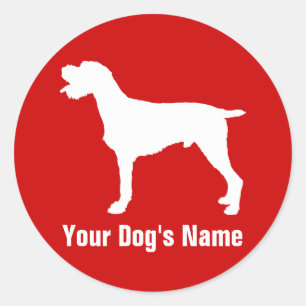 German Wirehaired Pointer ジャーマン・ワイヤーヘアード・ポインター Classic Round Sticker