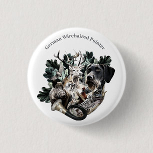 German Wirehaired Pointer 3 Cm Round Badge
