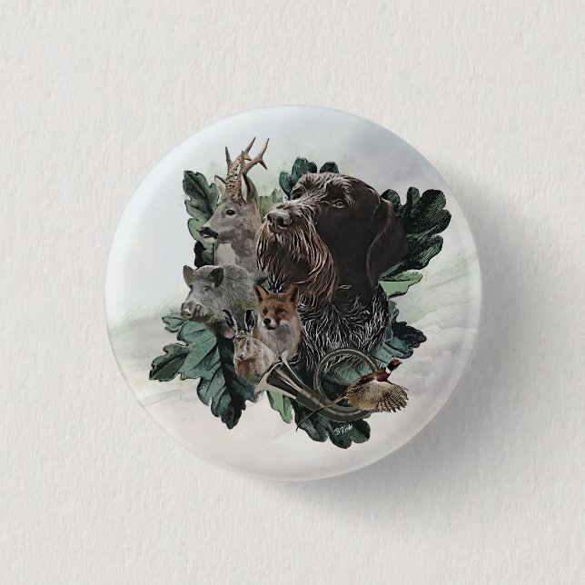 German Wirehaired Pointer 3 Cm Round Badge (Front)