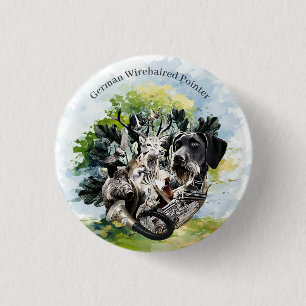 German Wirehaired Pointer 3 Cm Round Badge