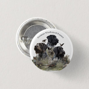 German Wirehaired Pointer 3 Cm Round Badge