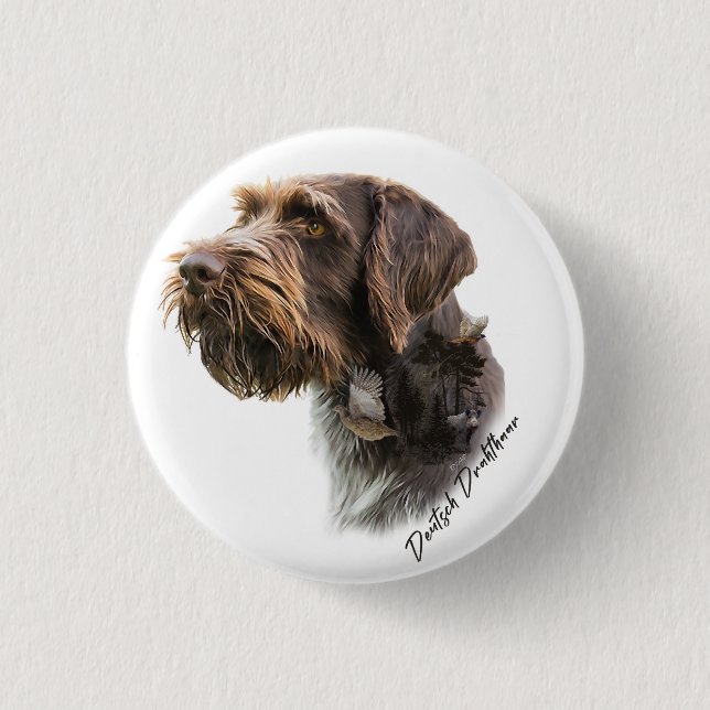 German Wirehaired Pointer     3 Cm Round Badge (Front)