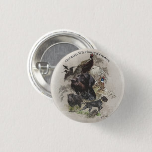 German Wirehaired Pointer 3 Cm Round Badge