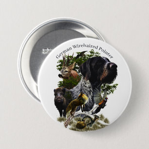 German Wirehaired Pointer 7.5 Cm Round Badge