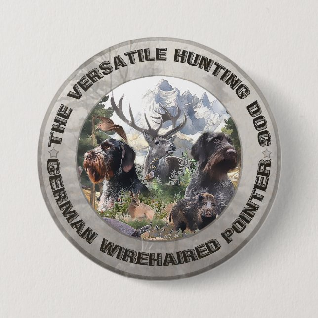 German Wirehaired Pointer   7.5 Cm Round Badge (Front)