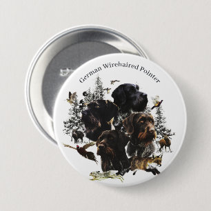 German Wirehaired Pointer 7.5 Cm Round Badge