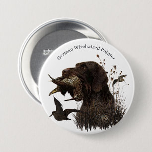 German Wirehaired Pointer 7.5 Cm Round Badge