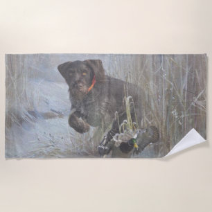  German Wirehaired Pointer Beach Towel