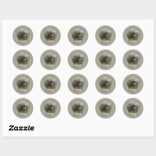 German Wirehaired Pointer, Boar Hunting   Classic Round Sticker