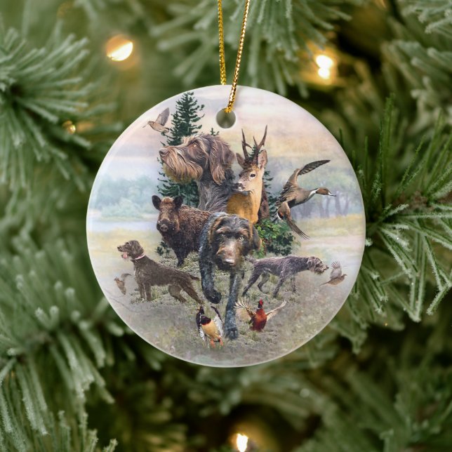 German Wirehaired Pointer   Ceramic Ornament (Tree)