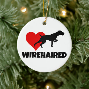 German Wirehaired Pointer Ceramic Ornament