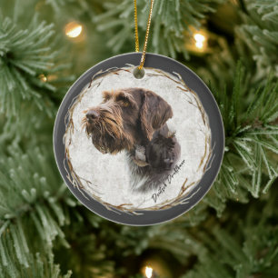 German Wirehaired Pointer      Ceramic Ornament