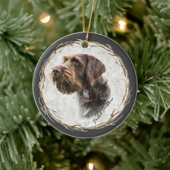German Wirehaired Pointer      Ceramic Ornament (Tree)