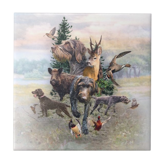 German Wirehaired Pointer   Ceramic Tile (Front)