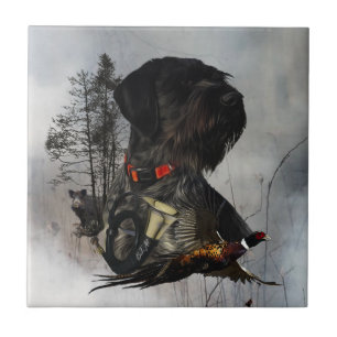 German Wirehaired Pointer Ceramic Tile