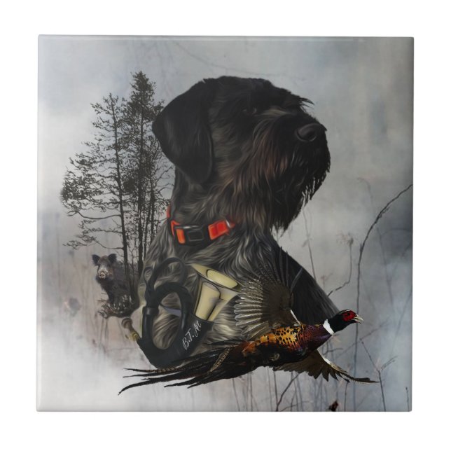 German Wirehaired Pointer     Ceramic Tile (Front)