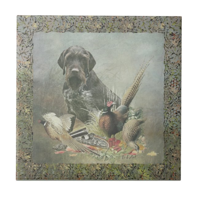 German Wirehaired Pointer    Ceramic Tile (Front)