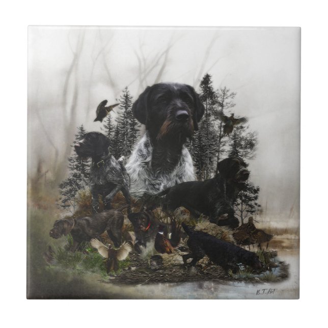 German Wirehaired Pointer   Ceramic Tile (Front)