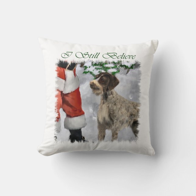German Wirehaired Pointer Christmas Cushion (Front)
