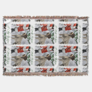 German Wirehaired Pointer Christmas Throw Blanket