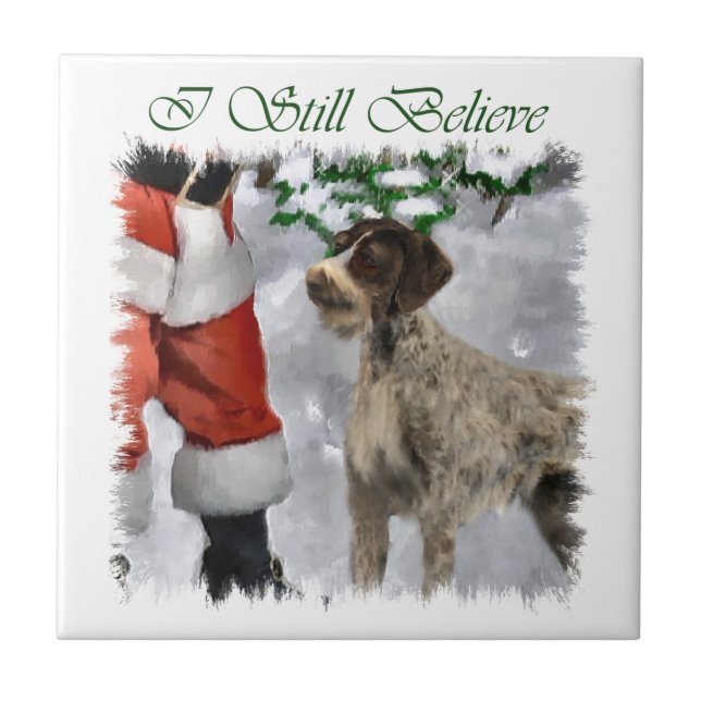 German Wirehaired Pointer Christmas Tile (Front)
