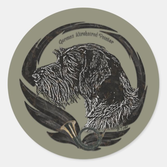 German Wirehaired Pointer   Classic Round Sticker (Front)