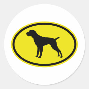 German Wirehaired Pointer Classic Round Sticker