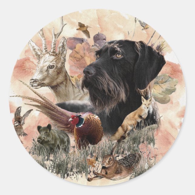 German Wirehaired Pointer   Classic Round Sticker (Front)