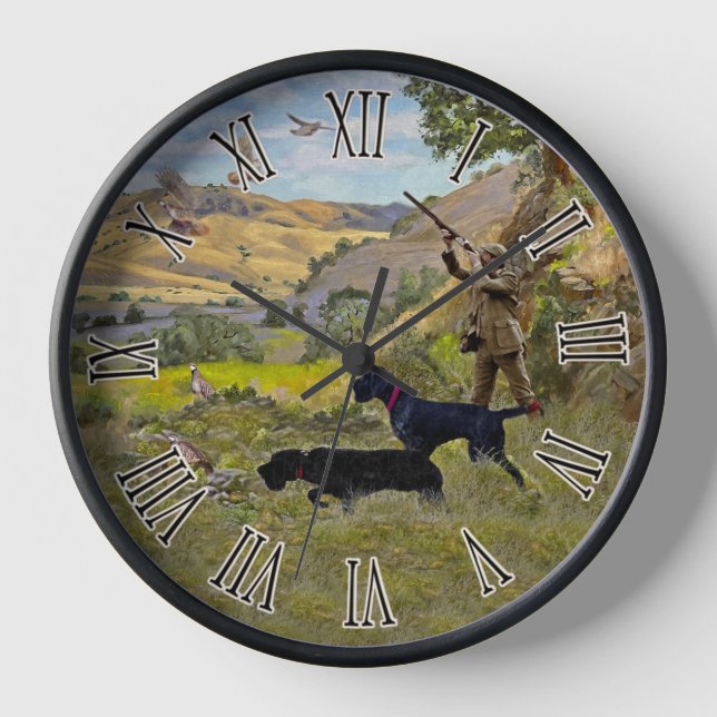 German Wirehaired Pointer Clock (Front)