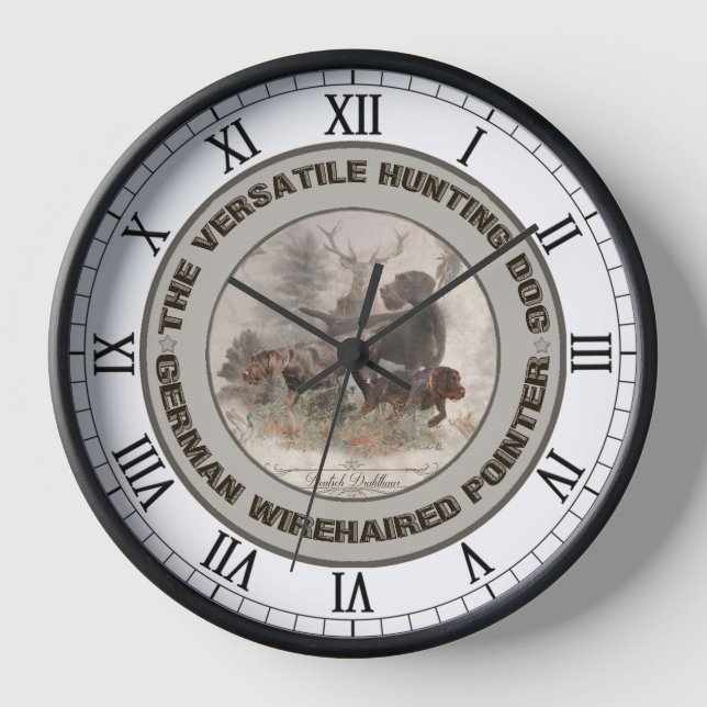  German Wirehaired Pointer Clock (Front)