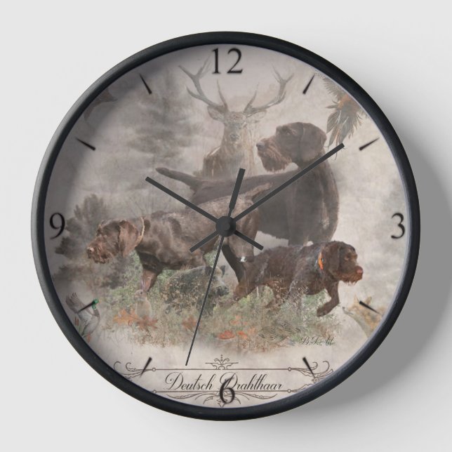  German Wirehaired Pointer     Clock (Front)