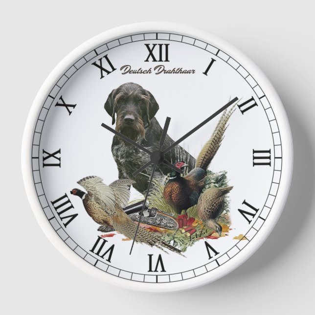  German Wirehaired Pointer Clock (Front)
