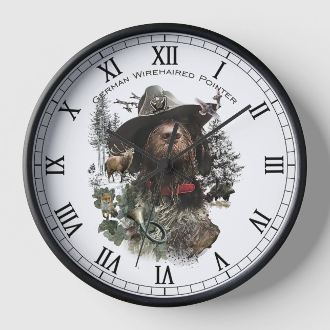  German Wirehaired Pointer Clock (Front)