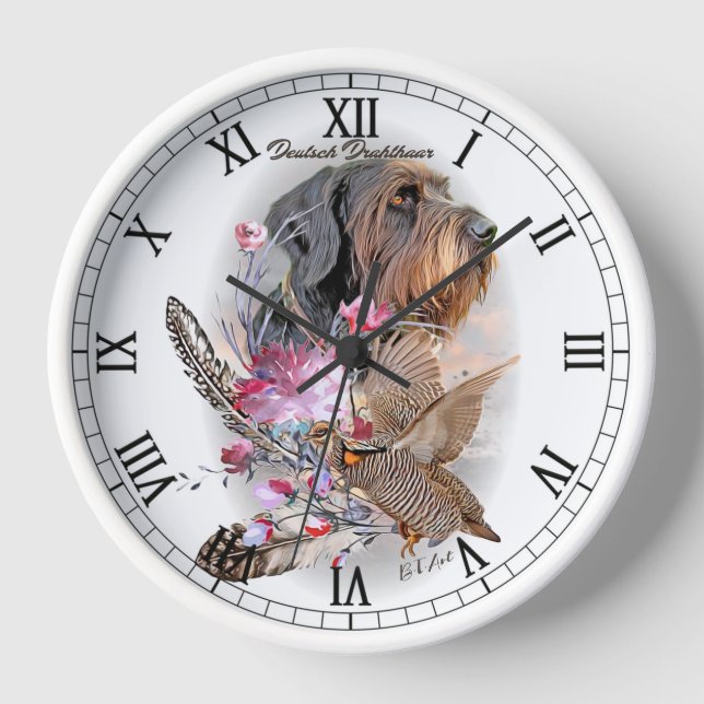  German Wirehaired Pointer Clock (Front)