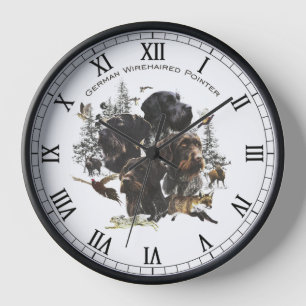 German Wirehaired Pointer Clock