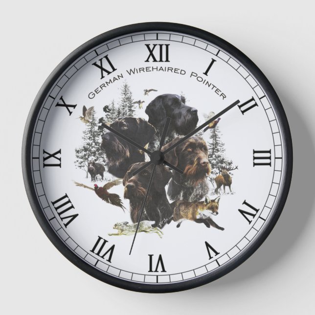  German Wirehaired Pointer Clock (Front)